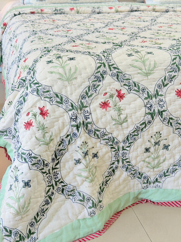 Garden Grace Hand Blocked Quilt