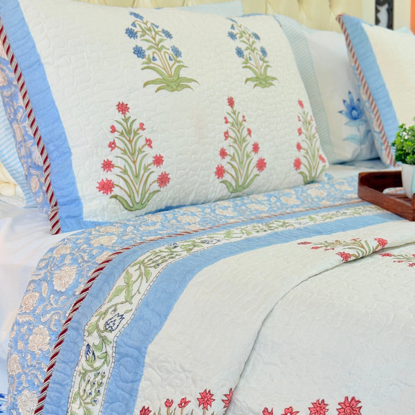 Pushpangan Hand Blocked Quilted Bedcover