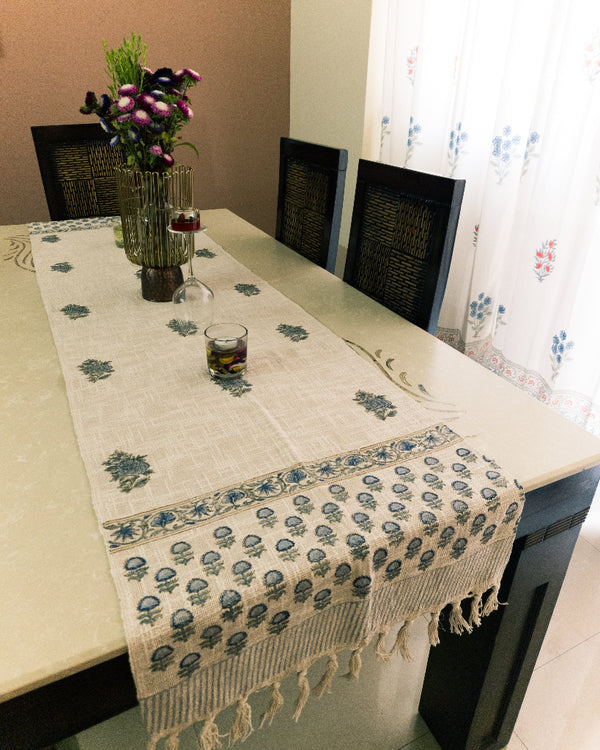 Blue Floral Art - Table Runner
