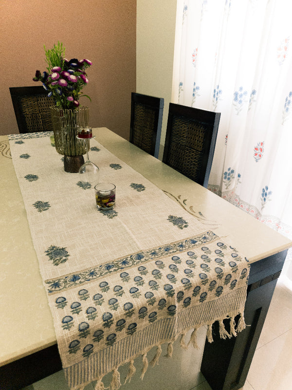 Blue Floral Art - Table Runner