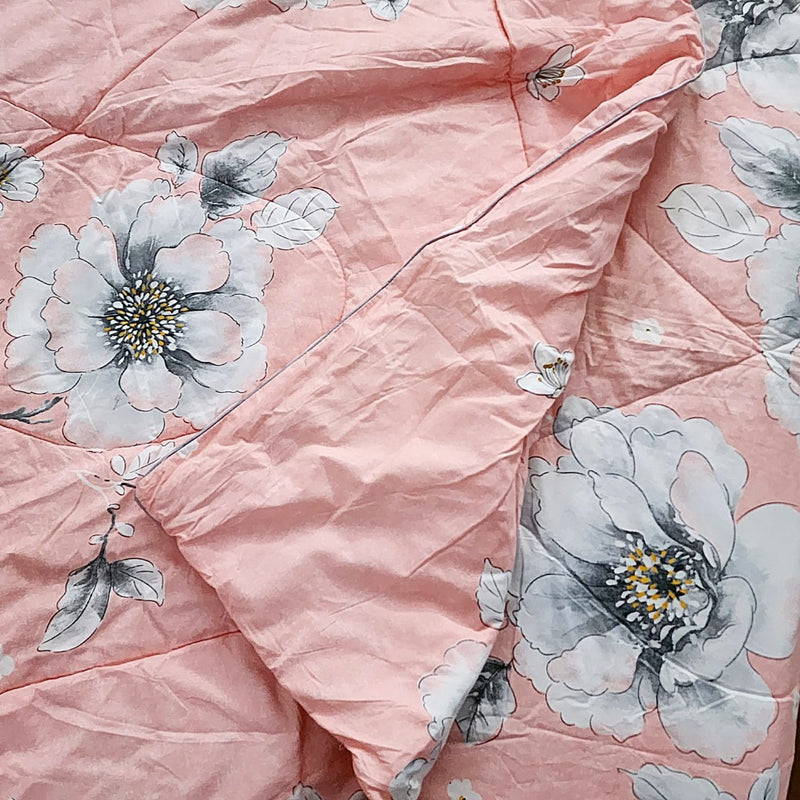 Peachy Floral Love Single Comforter