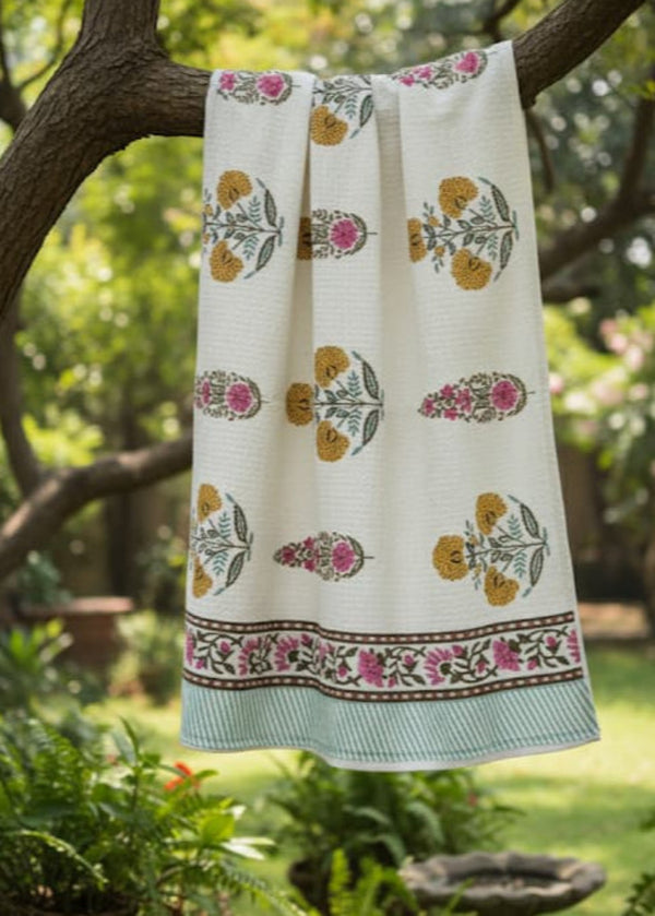 Cypress Charm Hand Blocked Bath Towel