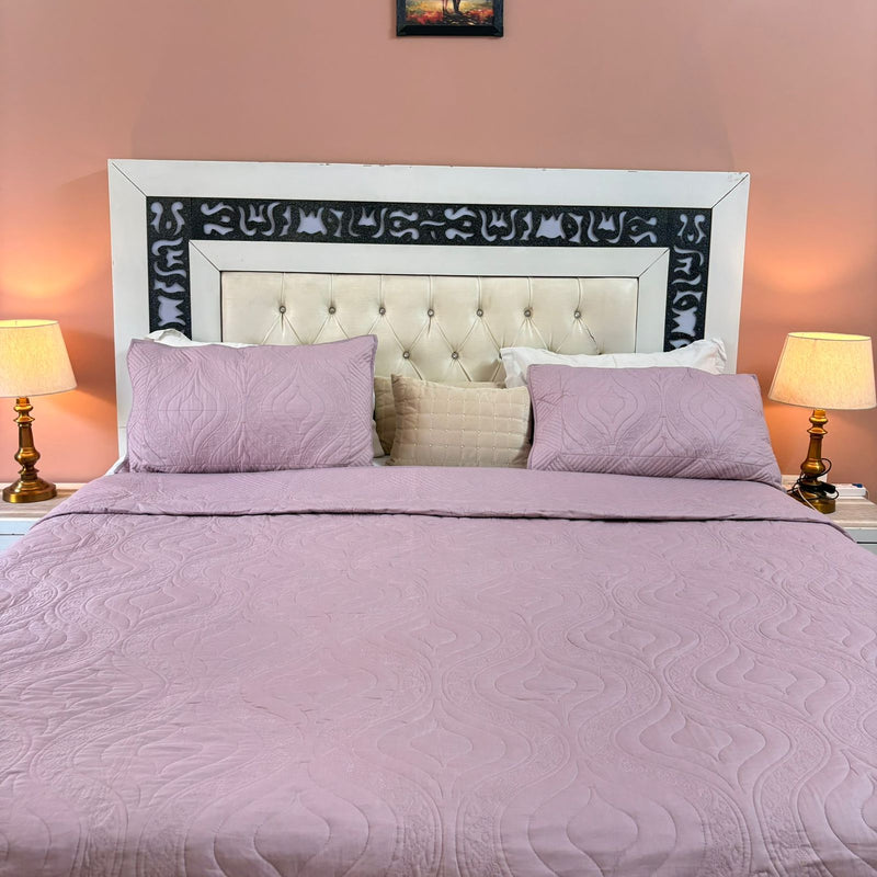 Lilac Whisper - Hand Blocked Quilted Bedcover