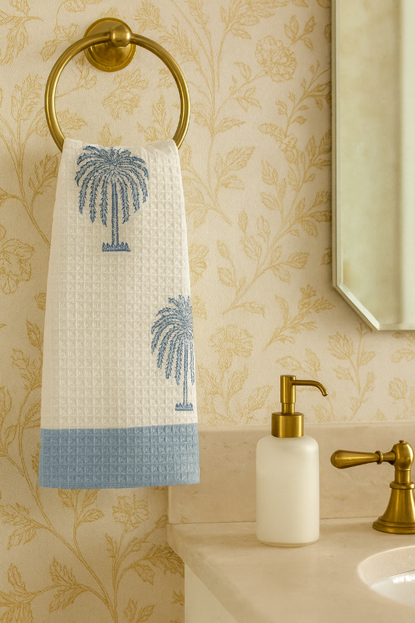 Palm Royale Hand Blocked Bath Towel