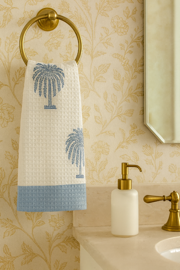 Palm Royale Hand Blocked Bath Towel