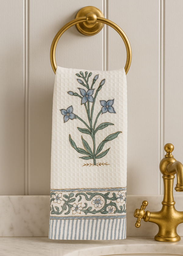 Botanical Charm Hand Blocked Hand Towel