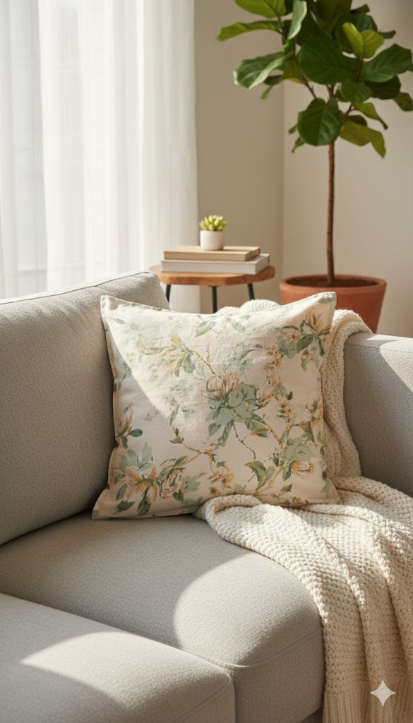 Pushpika Hand Blocked Cushion Cover