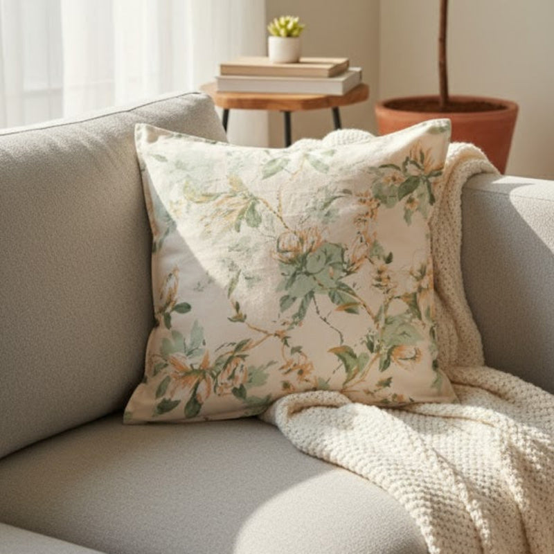 Pushpika Hand Blocked Cushion Cover