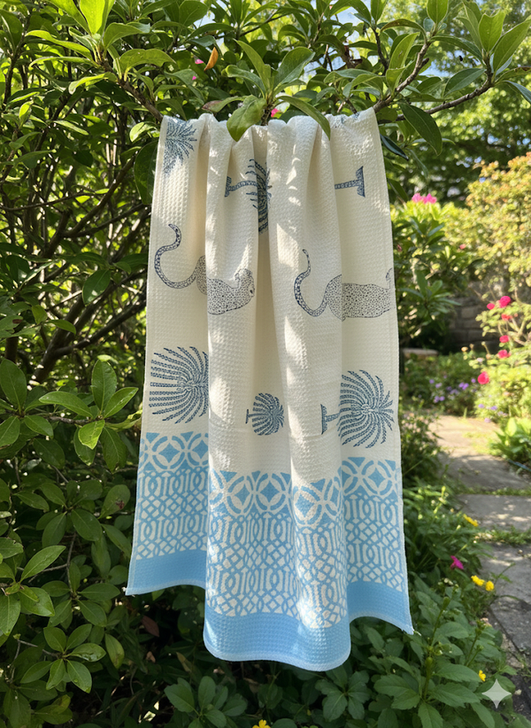 Palm Royale Hand Blocked Bath Towel