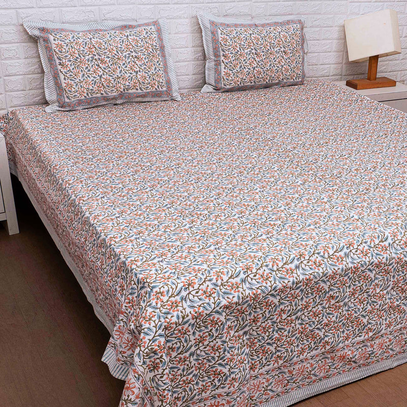 Floral Ensemble Hand Blocked Quilt Bedding Set