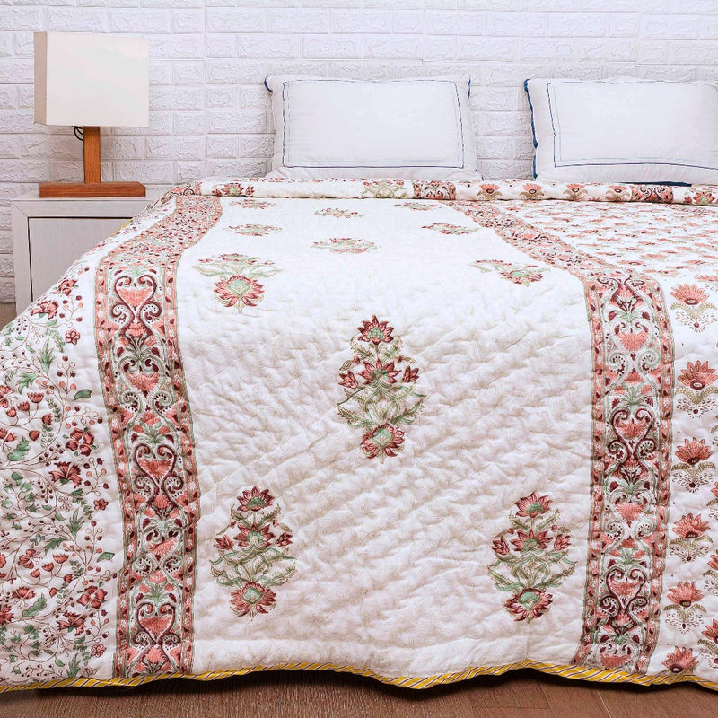 Flora Love Double Hand Blocked Quilt
