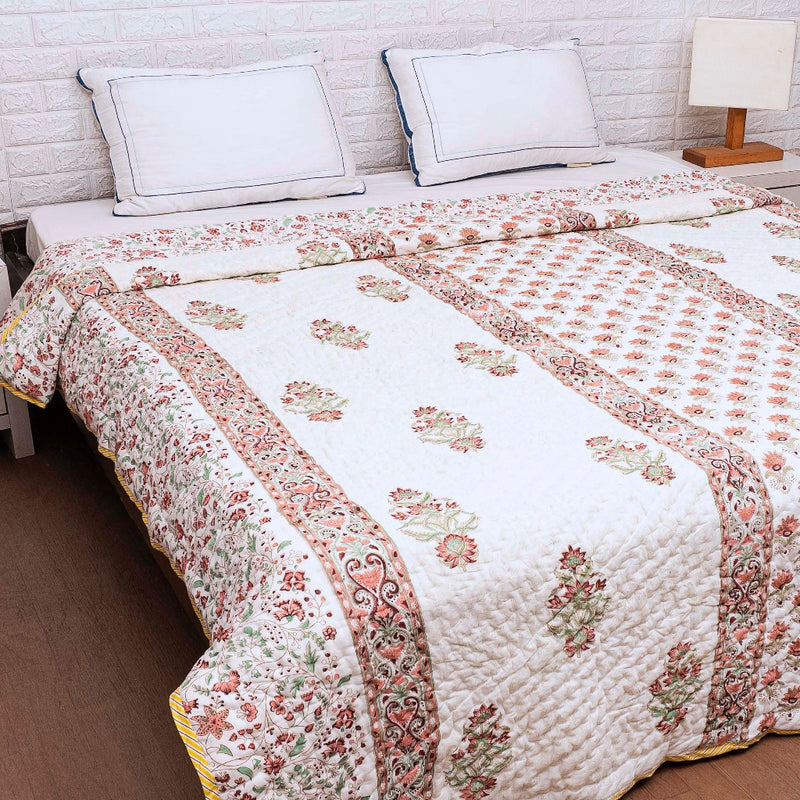 Flora Love Double Hand Blocked Quilt