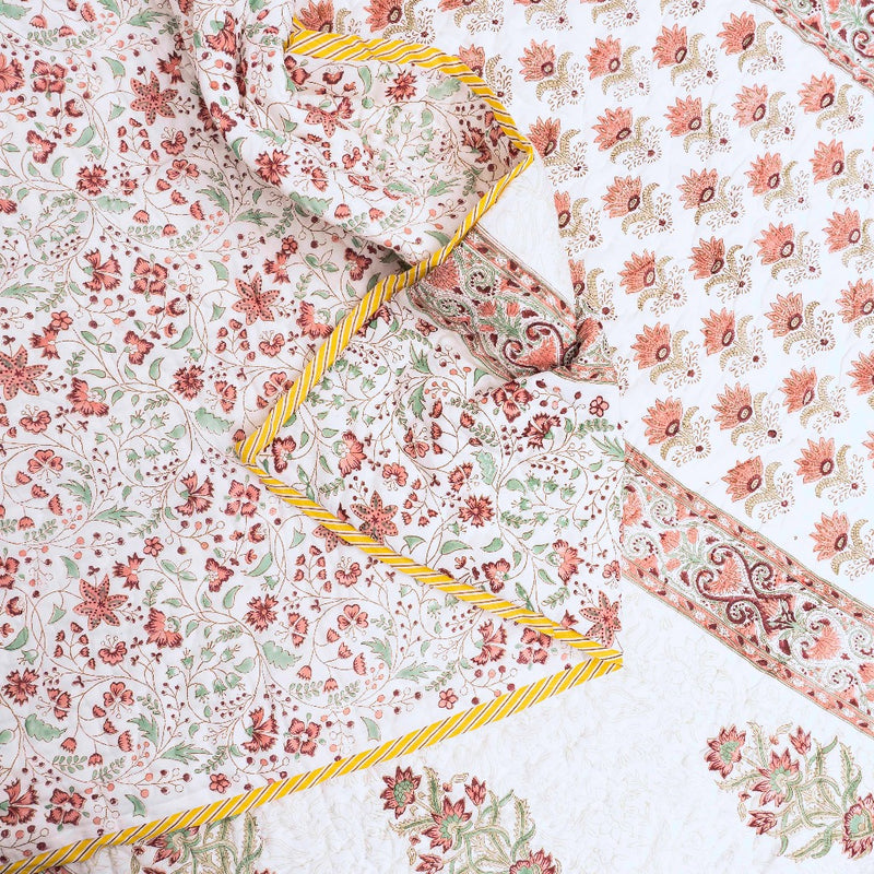 Flora Love Double Hand Blocked Quilt