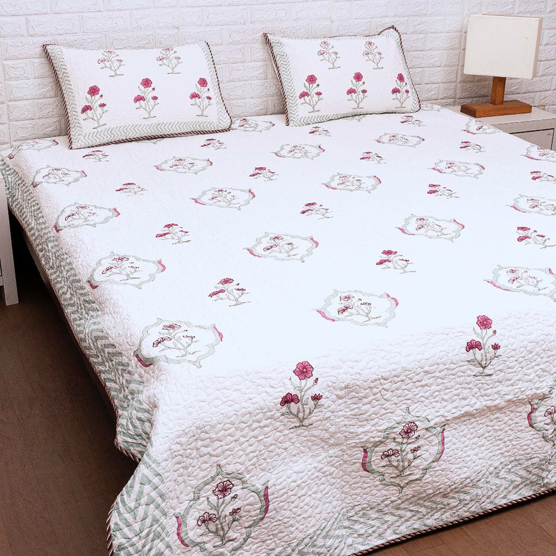 The Grandeur - Hand Blocked Quilted Bedcover