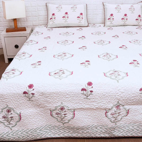 The Grandeur - Hand Blocked Quilted Bedcover