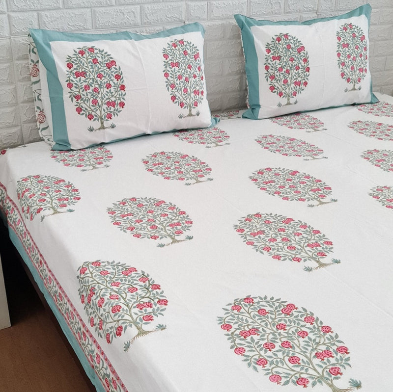 Double Bed King Size Blockprint Bedsheet - Block Beauty
