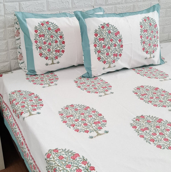 Double Bed King Size Blockprint Bedsheet - Block Beauty