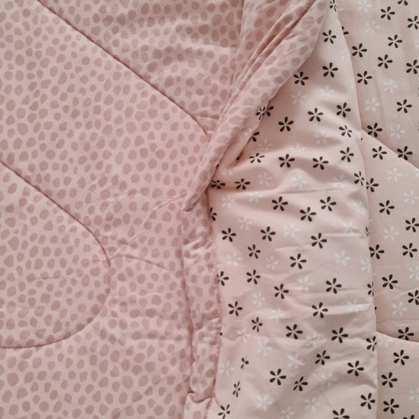 Peach Floral Print Double Comforter