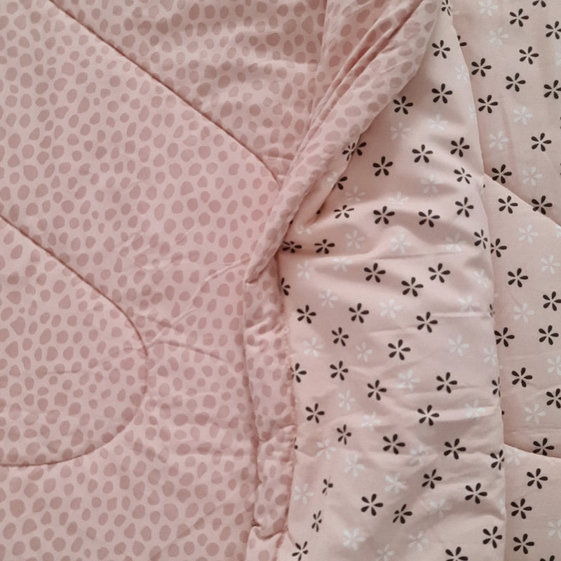 Peach Floral Print Double Comforter
