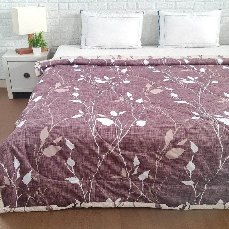 Deep Ruby Floral Print Double Comforter