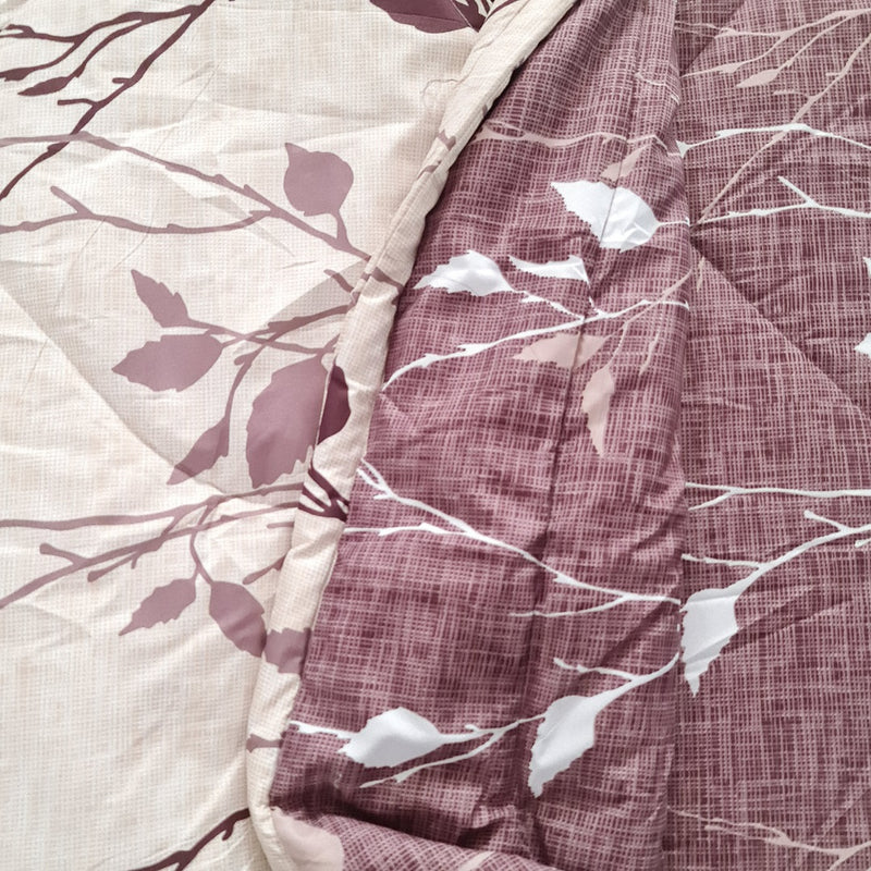 Deep Ruby Floral Print Double Comforter