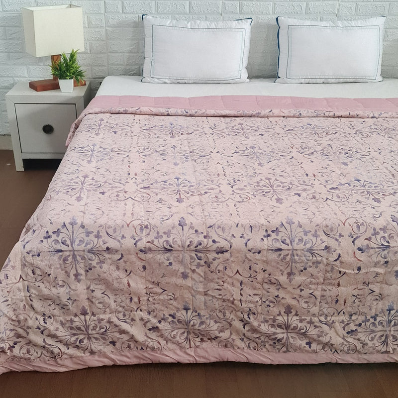 Pink and Purple Abstract Print Double Comforter
