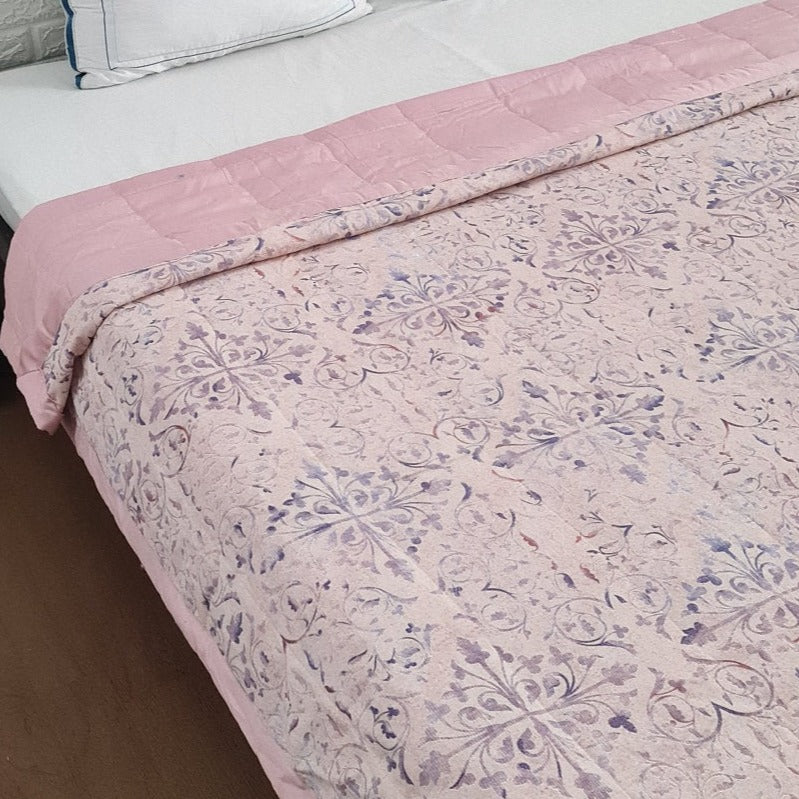 Pink and Purple Abstract Print Double Comforter