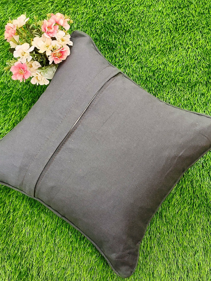 Brown and Beige Cotton Cushion Cover