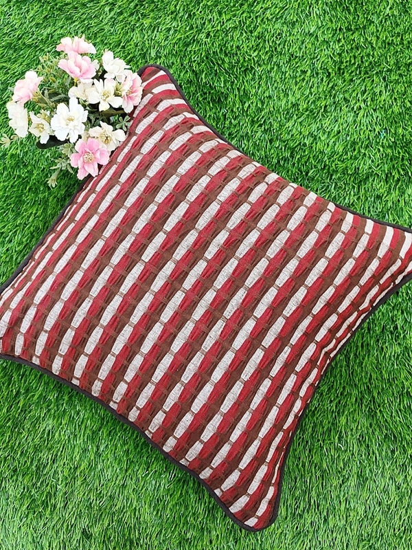 Red and White Cotton Cushion Cover