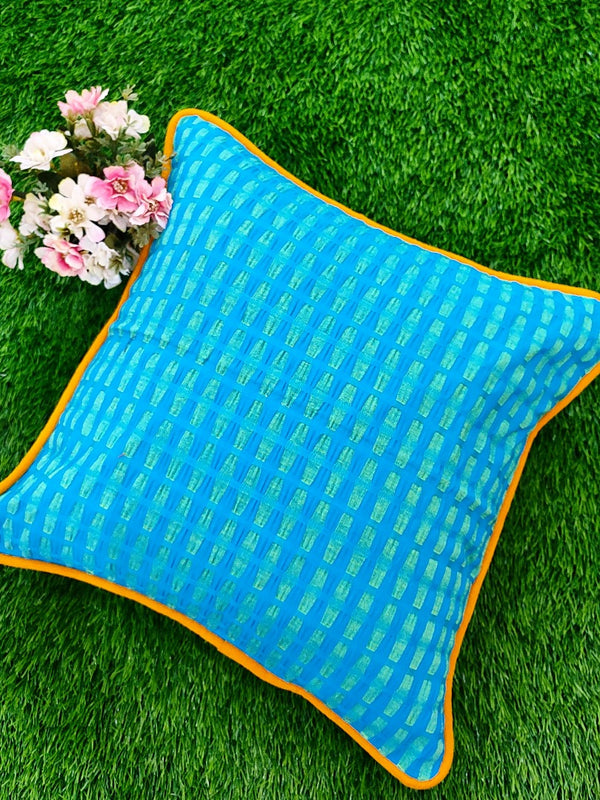 Aqua Blue Cotton Cushion Cover