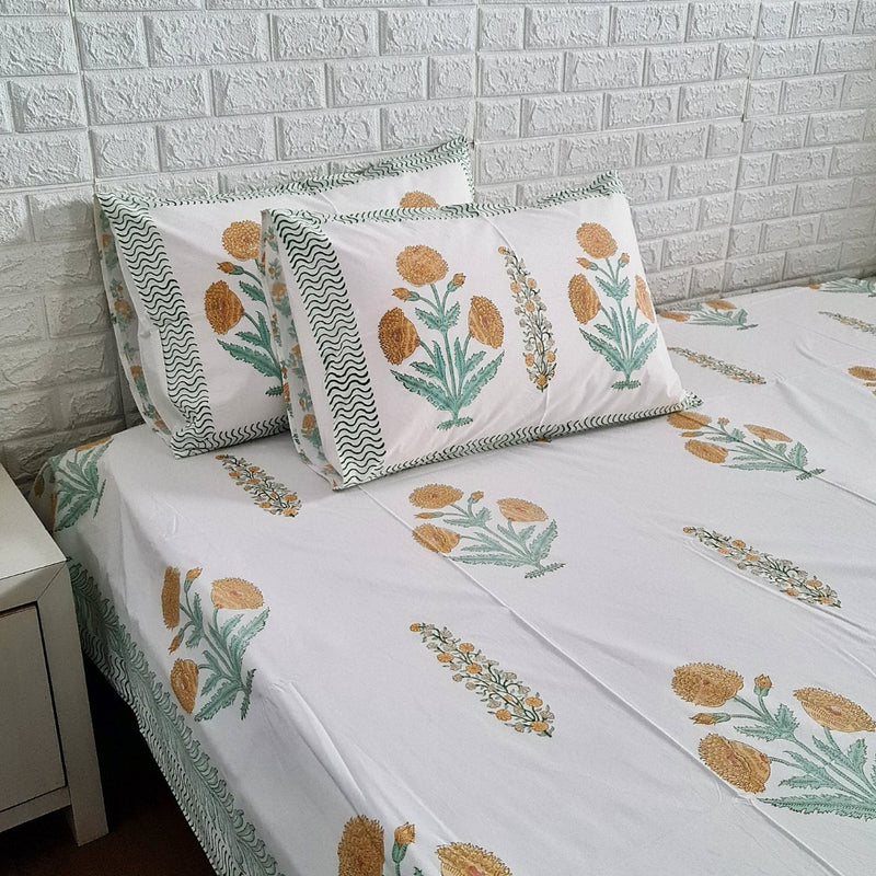 Hand Block Print Bed Sheet Set - Fauntastic