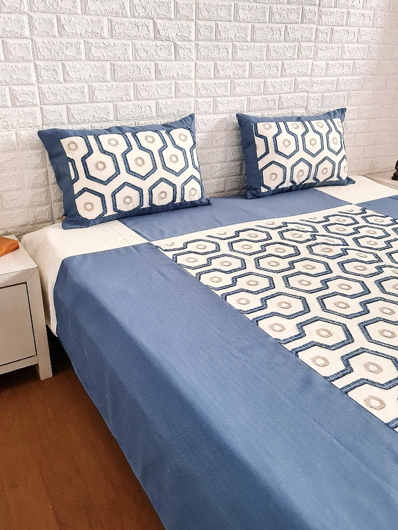 Handloom cotton bedcover online India satin cotton
