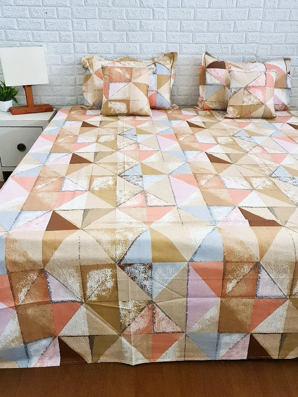 Earthy Shades Abstract Pattern Bedsheet Set