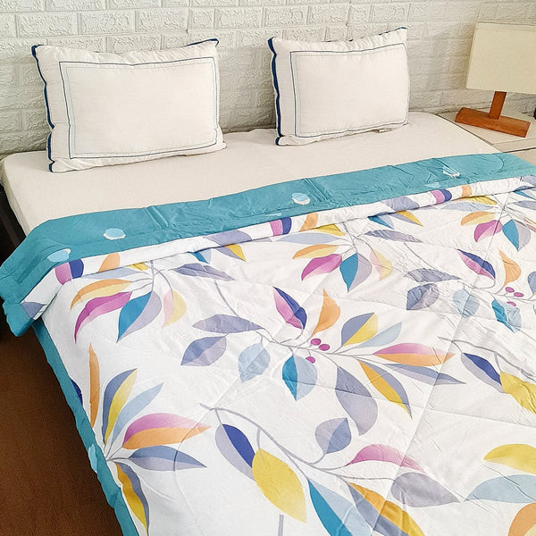 Dose of Colors Leaf Print Double Comforter