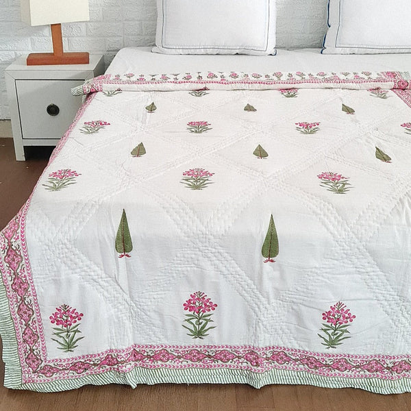 Handmade Single Bed Cotton Quilt - Jaipuri Razai