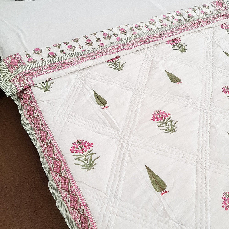 Handmade Single Bed Cotton Quilt - Jaipuri Razai