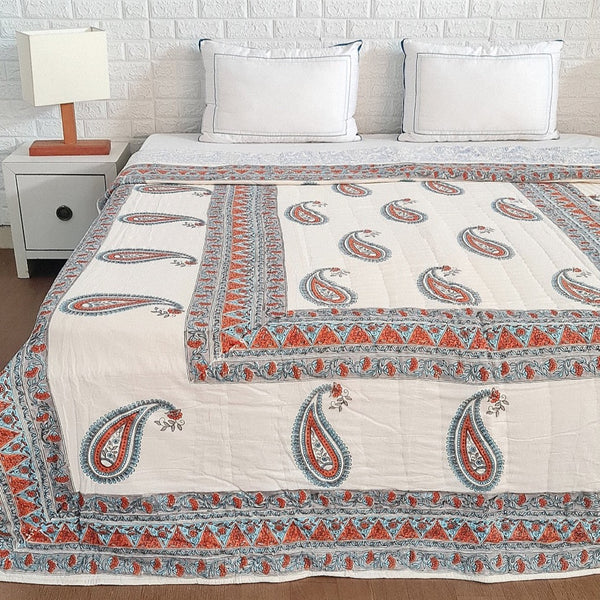 The Paisley Motif Double Hand Blocked Quilt