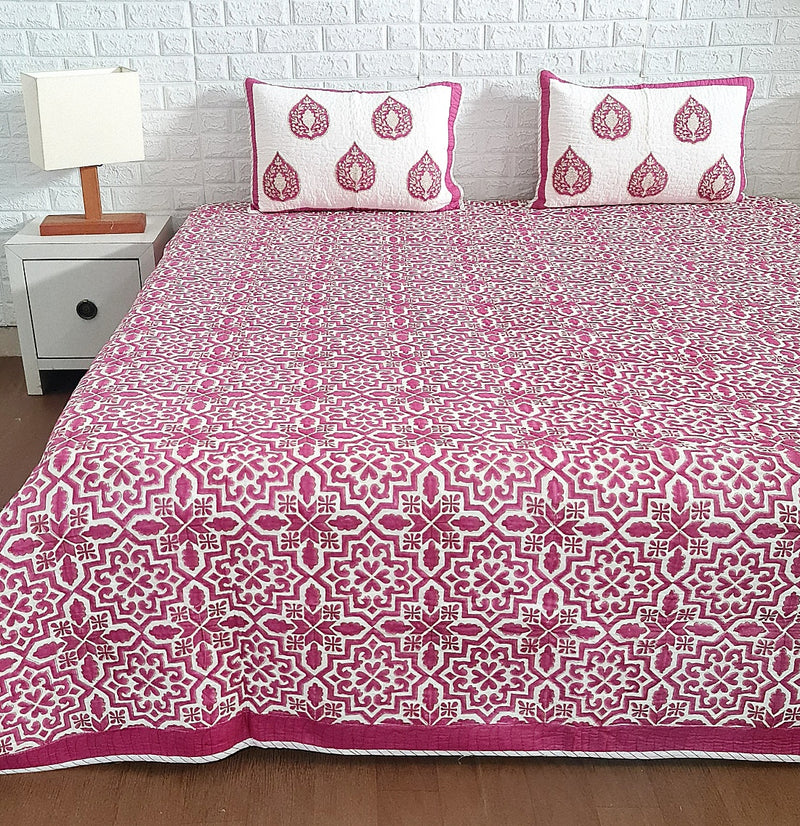 Double Bed Cover - Hand-Block Cotton Bed Cover