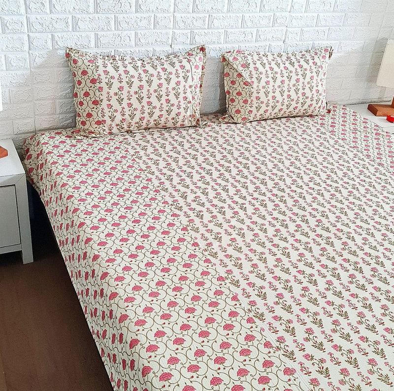 Blossoming Beauty Ajrakh Hand Blocked Sheet