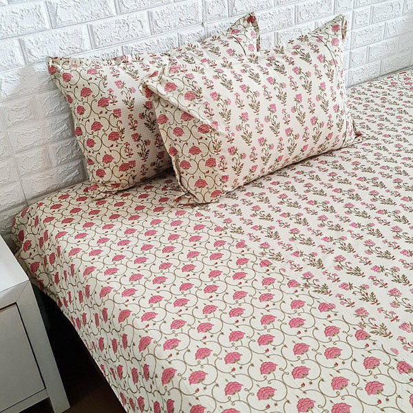 Blossoming Beauty Ajrakh Hand Blocked Sheet