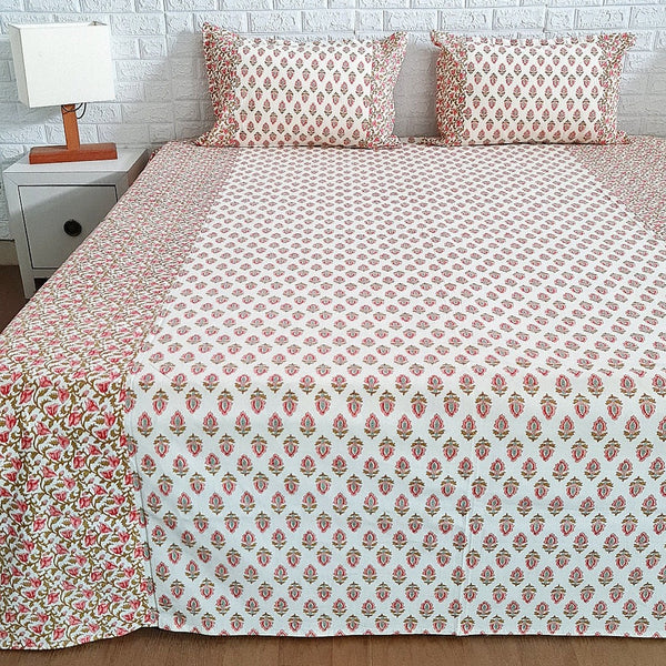 Floral Buti Ajrakh Hand Blocked Sheet
