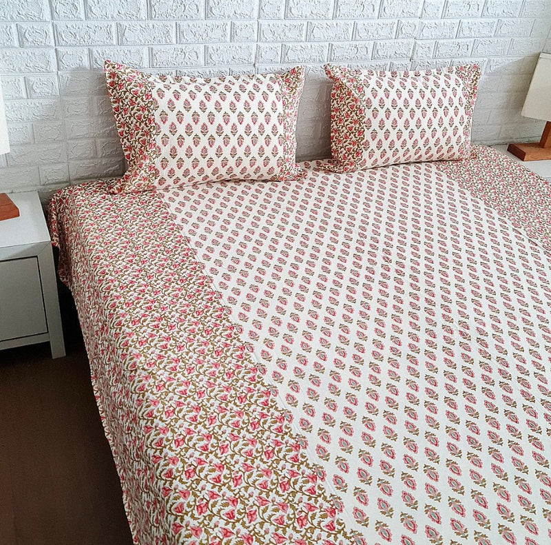 Floral Buti Ajrakh Hand Blocked Sheet