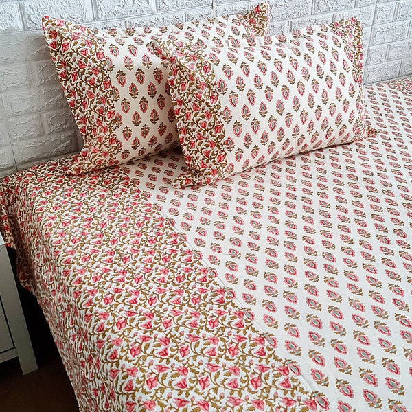 Floral Buti Ajrakh Hand Blocked Sheet