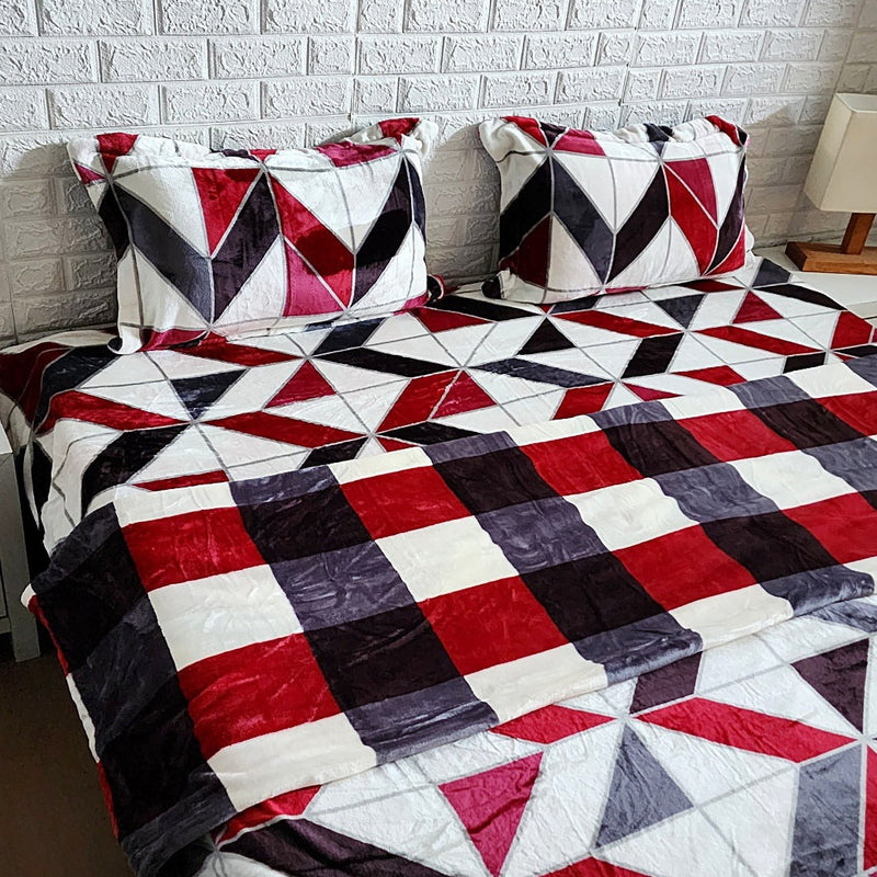 Check Print Warm Duvet Cover Bedding Set