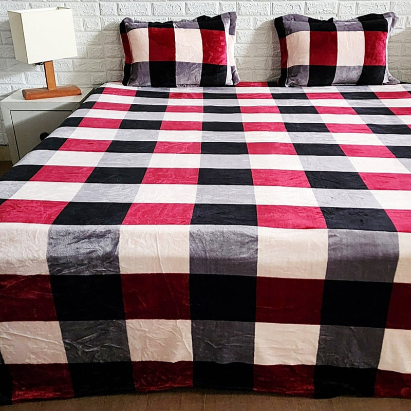 Check Print Warm Bedsheet