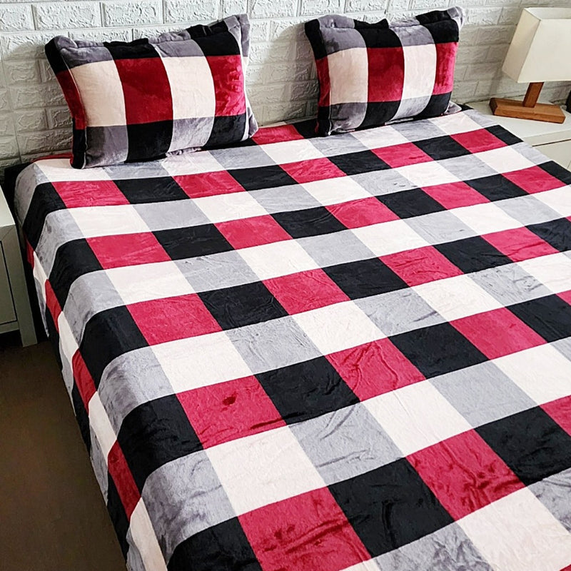 Check Print Warm Bedsheet