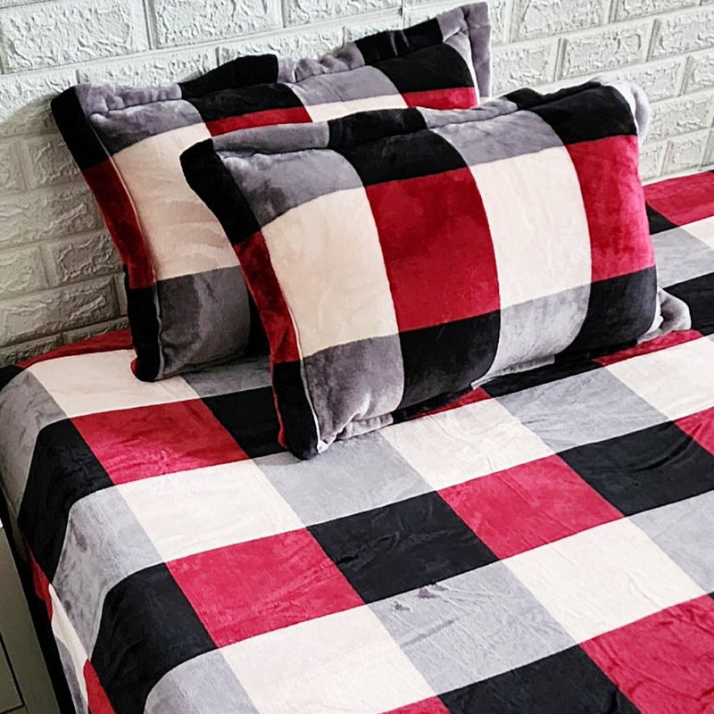 Check Print Warm Bedsheet