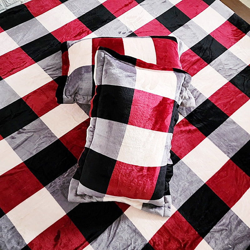 Check Print Warm Bedsheet