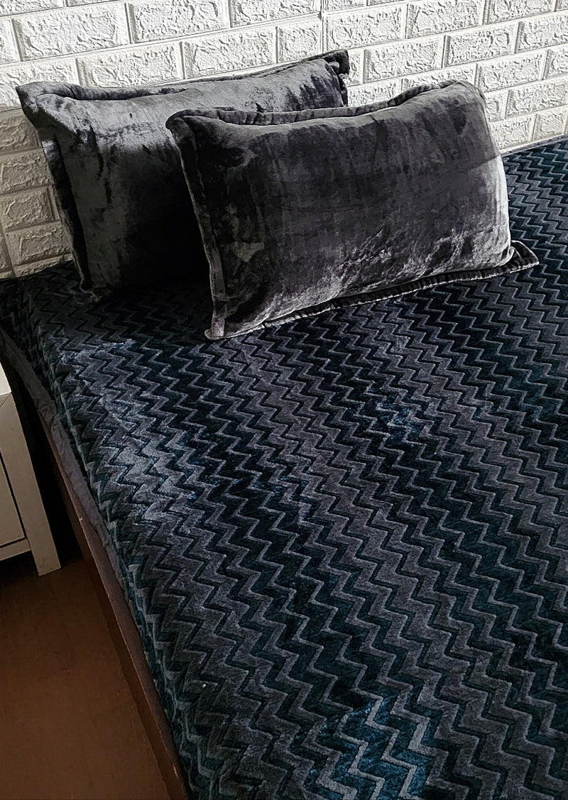 Midnight Blue King Size Warm Bedsheet