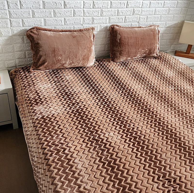 Earthy Brown King Size Warm Bedsheet